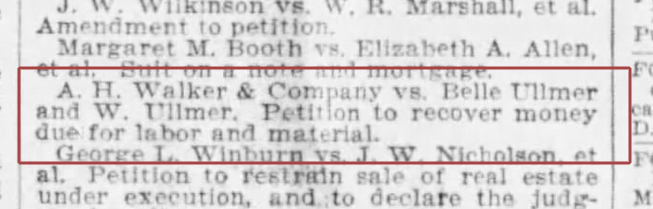 Judgment against Belle Ullmer