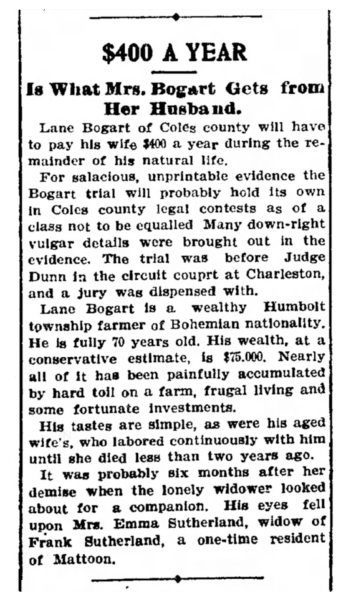 Lane Bogart's divorce settlement