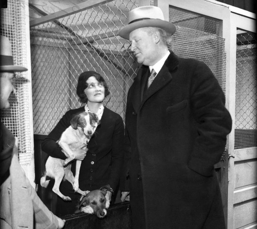 Judge Justin H. McCarthy inspects the shelter.