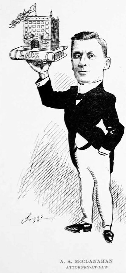 Archie's caricature, from a series of lithographs of important Chicagoans.