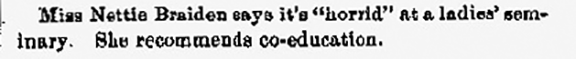 Horrid: Monmouth College Newspaper Courier; April 1, 1879