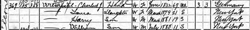 Weinpahls in 1900 US census