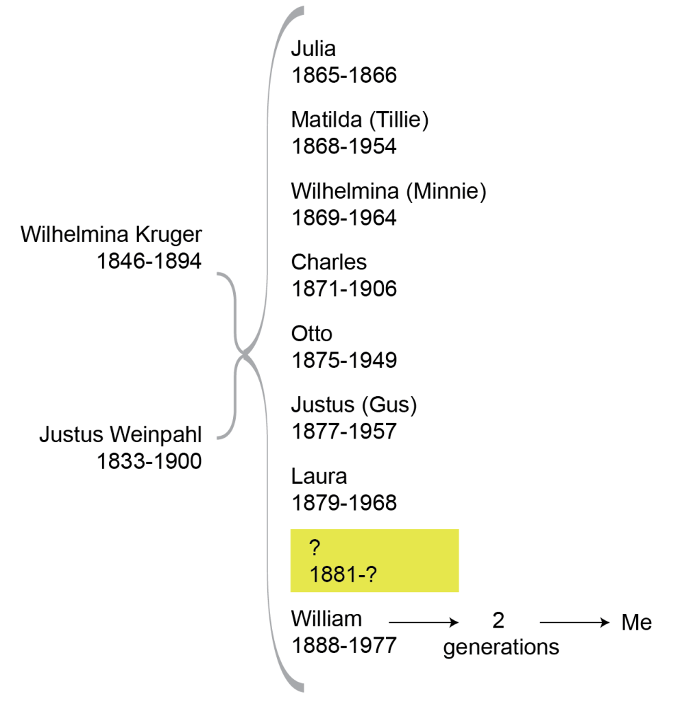 Weinpahl family tree. Created by author.